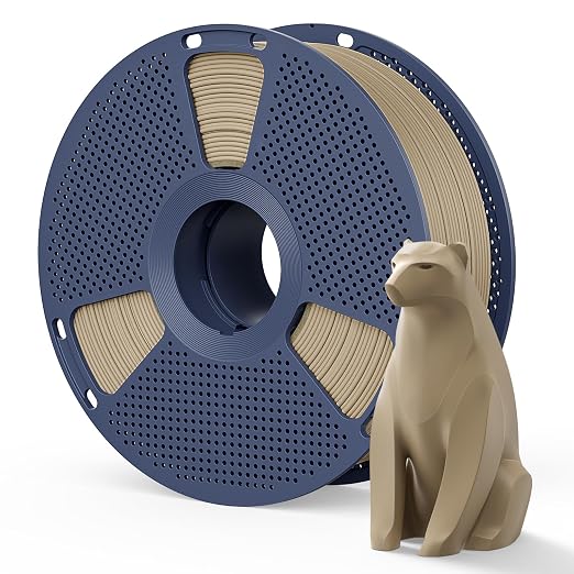 Matte PLA Filament 1.75mm Wood Brown Color, 1kg(2.2lbs) SUNLU 3D Printer Filament, Smooth Matte Finish, Less Brittle, Reduced Layer Line Appearance, Oak