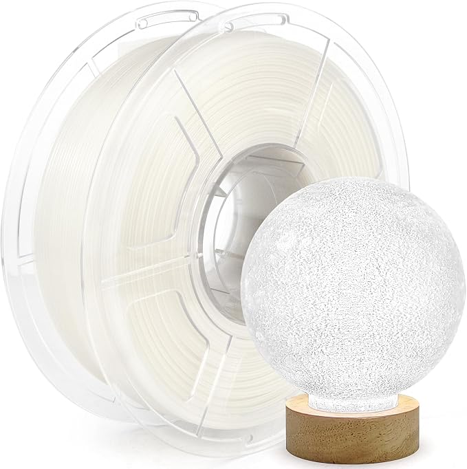 IEMAI Clear PLA Filament 1.75mm 1kg, Glossy Transparent Finish 3D Printer Filament Up to 600mm/s High Speed Printing for Lampshades, Home Décor & Creative DIY