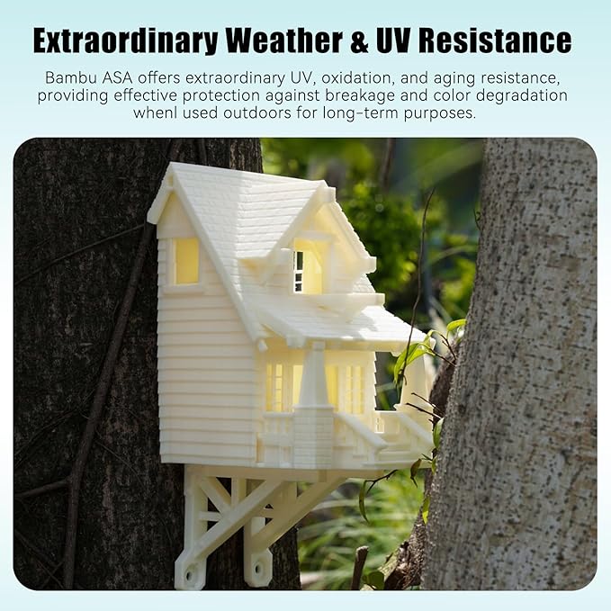 Bamboo Original 1.75MM ASA Filament UV Resistance and Highly Durable with Spool with RFID for Bambu Lab X1,P1 P2S,H2D AMS 1KG +/- 0.03mm (Red 45200)