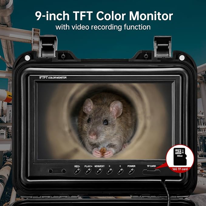 Sewer Camera Replacement 9Inch Display Screen w/ 8GB DVR,Monitor for JQKJCAM Drain Pipe Inspection Camera Endoscope System (Old Version WP9600A,9600B,WP90A,WP70A)