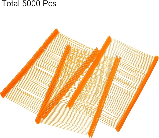 uxcell 5000pcs 2 Inch(50mm) Micro Tagging Gun Fasteners, Tag Pins Clothing Tagging Barbs Attachments Plastic Garment Price Tag Barb for Clothes, Orange
