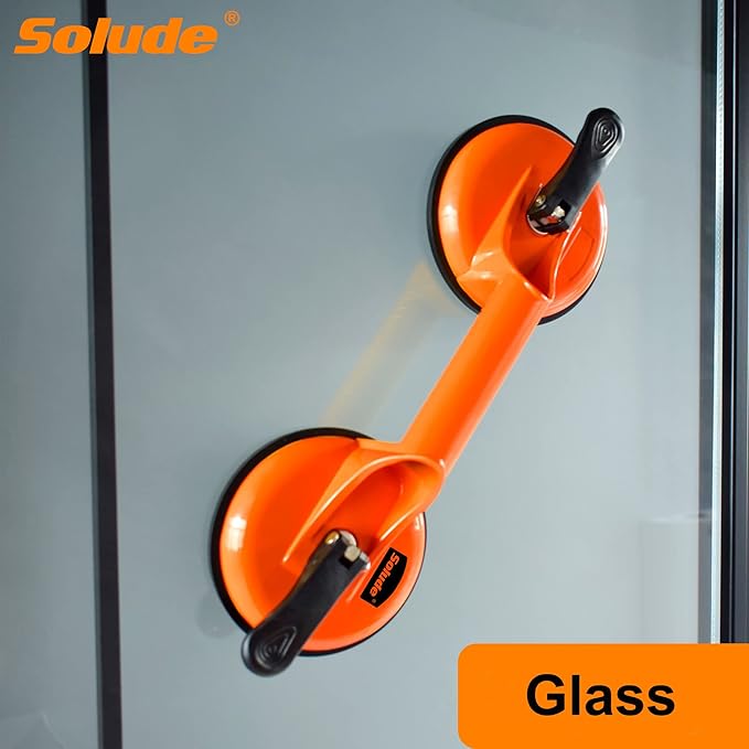 2 Pack Glass Suction Cups,Aluminium Heavy Duty Vacuum Handle Glass Holder for Lifting Large Glass/Window/Tiles/Mirror/Granite/Floor Gap Fixer/Windshield Removal & Install Tool