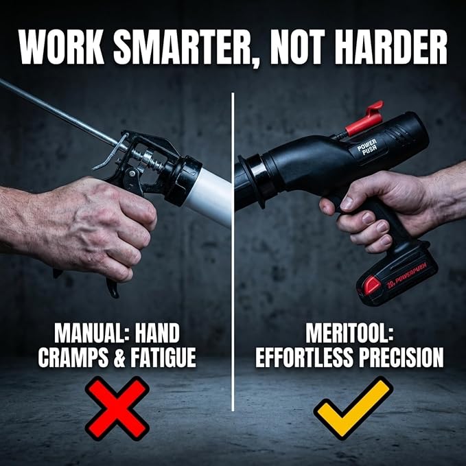 Heavy Duty Caulking Gun | 20V Cordless Caulk Gun | 29oz Cartridges 856m 1 Quart l | 900lbs Thurst | No Drip Professional Calking for Painters, DIYers, Automotive, Contractors