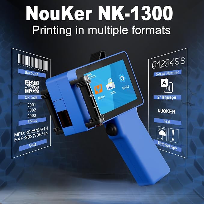Mini Handheld Inkjet Printer | Compact, Lightweight, Weighing only 250 Grams, Measuring 6 inches high and 4 inches Wide, Using Fast Drying Waterproof Ink