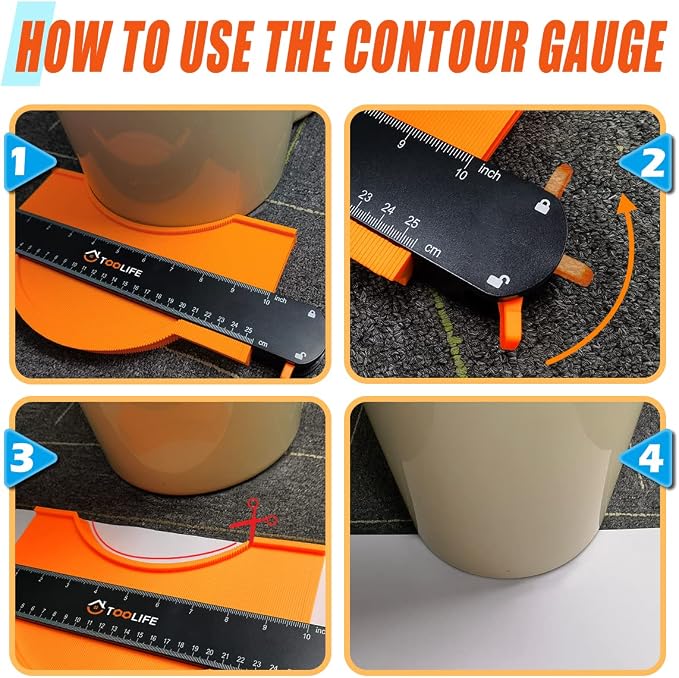 TOOLIFE Contour Gauge,Christmas Gifts for Men Dad Husband,Woodworking Tools for Flooring Carpentry, Stocking Stuffers for Him, Anniversary Birthday ideas, Shape Duplicator Cool Gadgets(10Inch)
