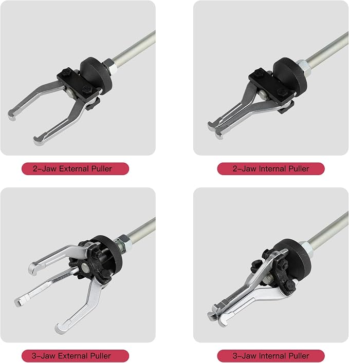 9 Way Slide Hammer Puller Set, 5.1lb Heavy Duty, Front Wheel Hub Bearing Remover & Rear Wheel Axle Hub Dent Shaft Puller Tool Kit