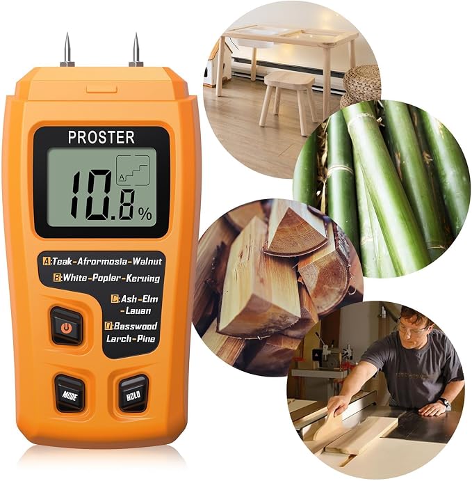 Proster Pin & Pinless Wood Moisture Meter