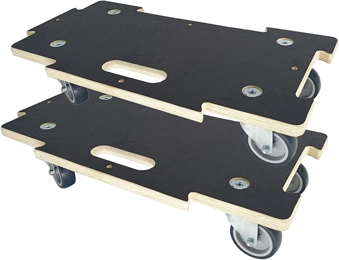 Hard Wood Mover Spliceable Dolly 550Lbs Capacity (2 Packs) 4 Wheels Heavy Duty Furniture Moving Connectable Design Dollier Upgraded Transport Roller