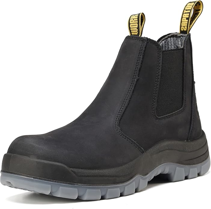 Work Boots for Men, Composite/Soft Toe Waterproof Working Boots, Slip Resistant Anti-Static Slip-on Safety Working Shoes 8 9 10 11 12 13