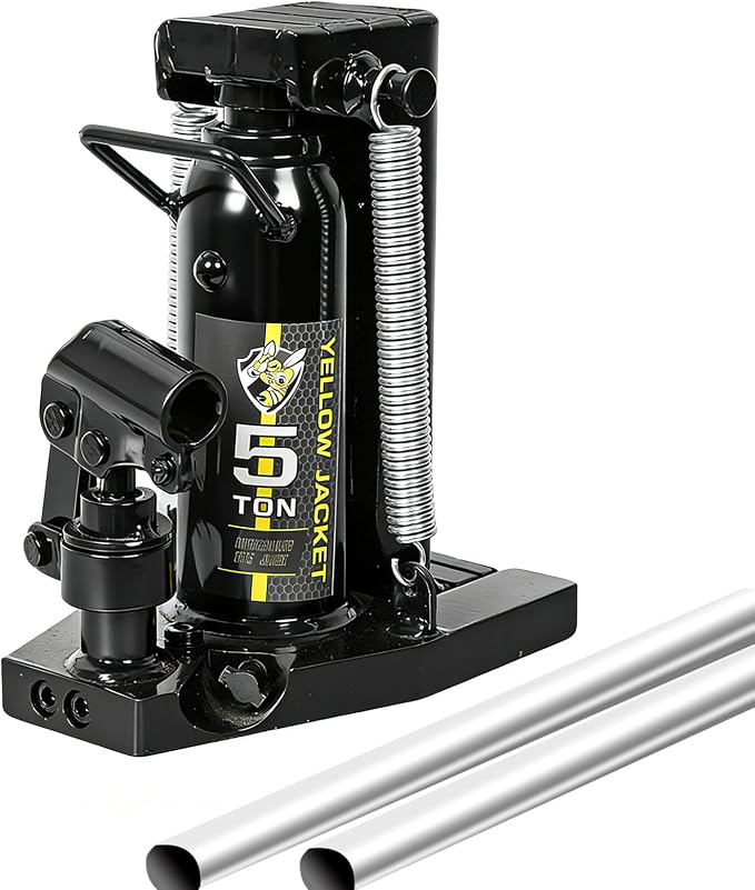 YELLOW JACKET Toe Jack, 5 Ton Saddle/2.5 Ton Claw 2-in-1 Low Profile Lift Jack, Heavy Duty Hydraulic Claw Jack for Automotive, Machinery, Construction, Farm, Garage