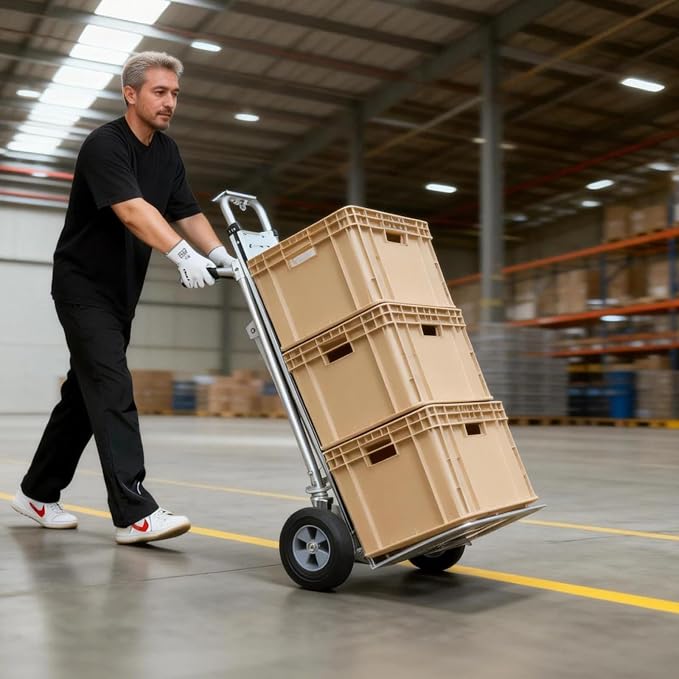 NORTHSKY 3-in-1 Convertible Hand Truck & Platform Cart, 770 lbs Heavy Duty Aluminum Dolly with 10" Solid Rubber Wheels&Folding Nose Extension – Ergonomic Anti-Slip Handle for Transporting & Moving