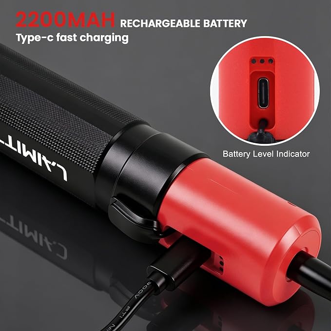 Magnetic Flashlight with Flexible Gooseneck, Rechargeable Work Light LED Zoomable Lens Flashlight, Mechanic Light for Work Bench, Auto-Repairing, Inspection, Emergency
