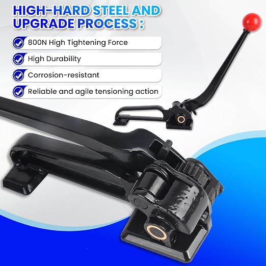Steel Banding Tool Strapping Tensioner - Strapping Tool Feedwheel-Type Banding Tensioner for 3/4" Width Metal Banding, High-Tensile Package, Tensioning