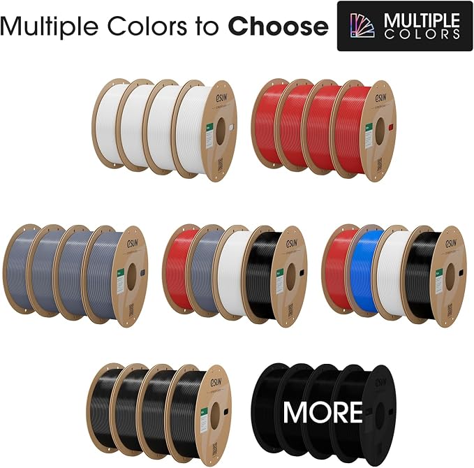 eSUN PLA+ Filament 1.75mm, 3D Printer Filament PLA Plus, Dimensional Accuracy +/- 0.03mm, 1KG per Spool, 4 Spools 3D Printing Filament, Fire Engine Red