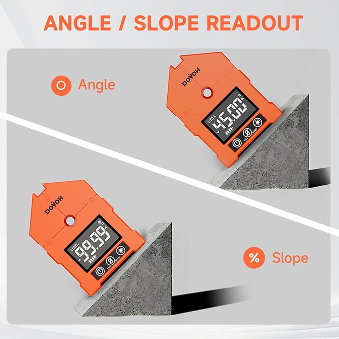 DOVOH 3-in-1 Digital Angle Finder with Laser and Cross Line Laser Level, Class Ⅱ