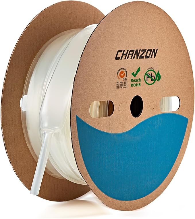 Chanzon 3:1 Ratio - 80ft Roll - Heat Shrink Tubing 1" (25.4mm) - Marine Grade Waterproof Adhesive Lined - (25M Total Length) Clear/Transparent Polyolefin Sleeving Wrap Shrinking 3 to 1 Ratio 1pcs