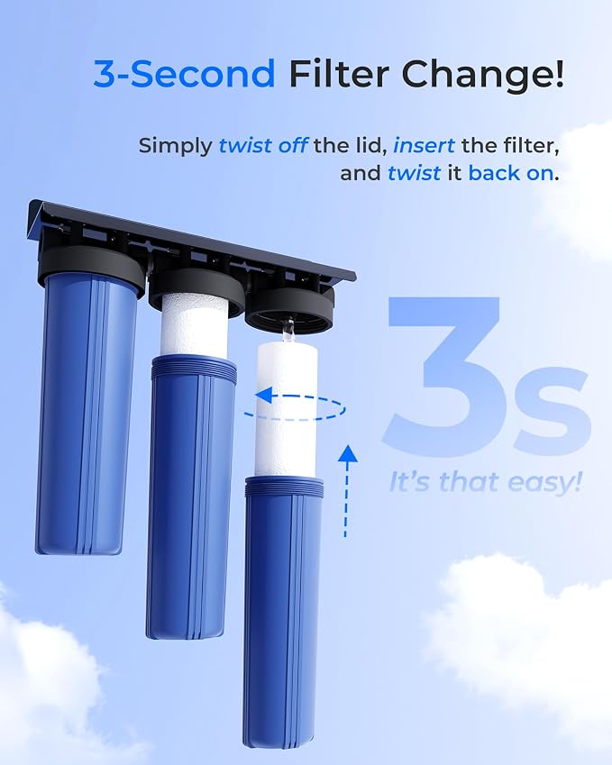 Waterdrop 5 Micron 20" x 4.5" Whole House Water Filter Replacement Cartridge Universal Sediment Filters for Pentair®Pentek®DGD-5005-20, iSpring®FP25B, 3M® Aqua-Pure® AP810-2, 4 Pick