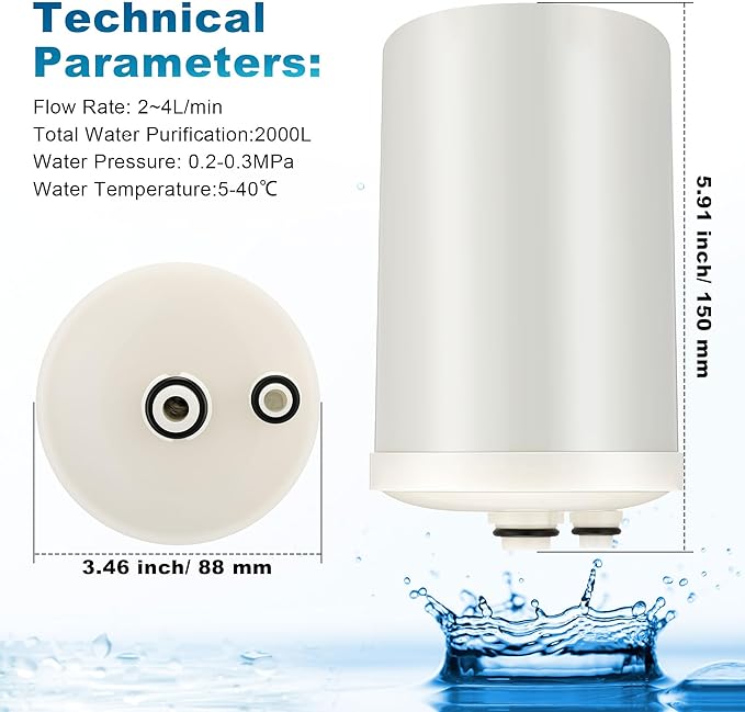 2 Pack Premium Grade Water Filter Replacement Compatible with HG-N Type Water Ionizer, Compatible with Enagic Kangen LeveLuk SD501, JrIV, KANGEN 8(Not Original Type Before 2010)