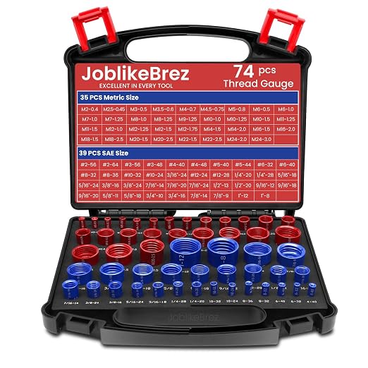 Thread Checker, 74pcs Nut and Bolt Thread Checker, 39 Inch & 35 Metric Box Set Thread Gauge, Thread Checker Standard and Metric Suitable for Size Checker of Bolts or Nuts in Narrow Areas