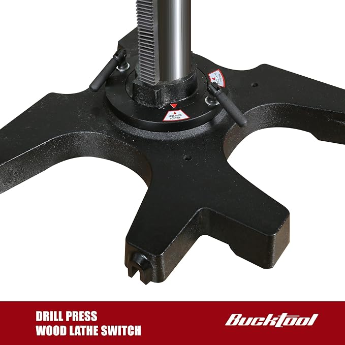 BUCKTOOL 3/4HP 12" Drill Press & 12"x17" Wood Lathe Combo, 6.2Amp 580-3200RPM Variable Speed Benchtop Drill Press and Woodworking Lathe with Tool Rest