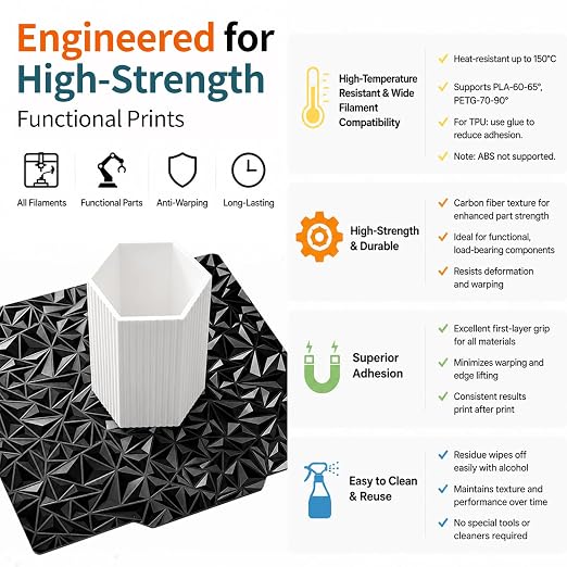 370x370mm K2 Plus Build Plate, Double-Sided PEO PET Build Plate Printing Bed Platform for Creality K2 Plus 3D Printer,Flexible Spring Steel Sheet for Creatily K2 Plus