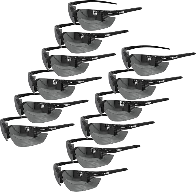 JORESTECH Safety Eyewear, ANSI Z87+ Impact Resistant Polycarbonated Eye Protection Safety Glasses, pack of 12