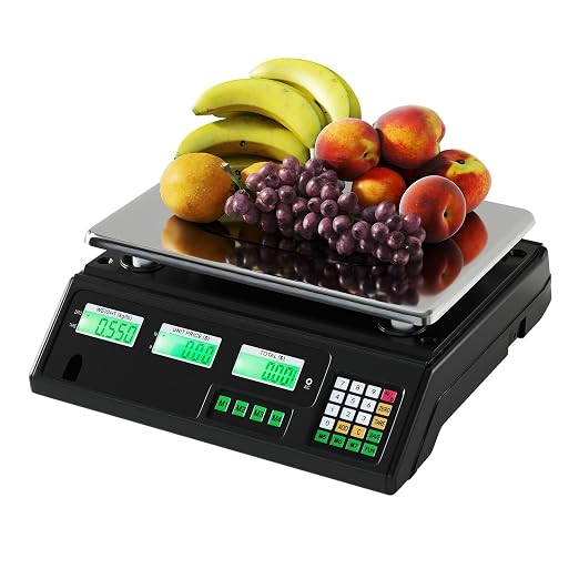Goplus 88lb/40kg Price Computing Scale, Digital Commercial Food Scale with Counting Function, Stainless Steel Platform, Dual LCD Display for Farmers Market, Retail, Deli, Not for Trade