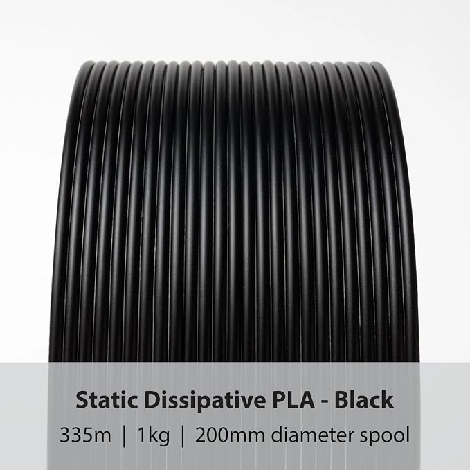 Protopasta Static Dissipative Black PLA 3D Printer Filament for ESD Safe Prints | Easy Printing with Low Warp and Wear | 1.75mm Filament | 1kg with Recyclable Cardboard Spool