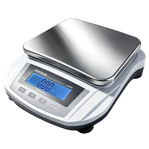 GOYOJO Digital Analytical Balance and Lab Scale, 5000g Capacity, 0.01g Precision, Stainless Steel, Multi-Unit (g/oz/ct/lb) for Jewelry, Kitchen, and Lab – Reliable, Accurate, Easy to Use, Black Panel