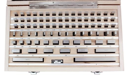 Accusize Steel Gage Block Set, Grade AS-1, 81 Pc, P900-S582 | ASME B89.1.9-2002, Hardened Steel, Corrosion-Resistant, with Certificate of Inspection