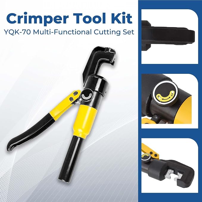 6 Ton Hydraulic Wire Cable Lug Terminal Crimper Crimping Tool 9 Dies