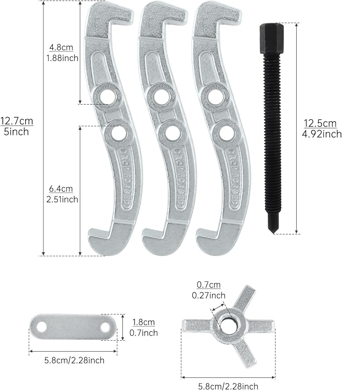 ChgImposs 4 Inch 3-Jaw Gear Puller, 2 Jaw 3 Jaw Puller for Pulley Gears Bearings and Flywheels, Heavy Duty Pulley Puller with Reversible Jaws, High Carbon Steel Removal Tool Bearing Puller Tool
