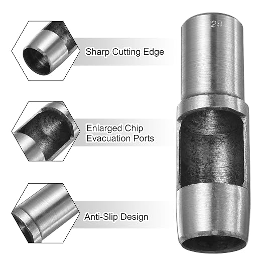HARFINGTON Leather Round Hole Punch, 29mm Hollow Hole Puncher Cutter Carbon Steel Circle Hole Punching Cutting Tool for Belt/DIY Leather Craft
