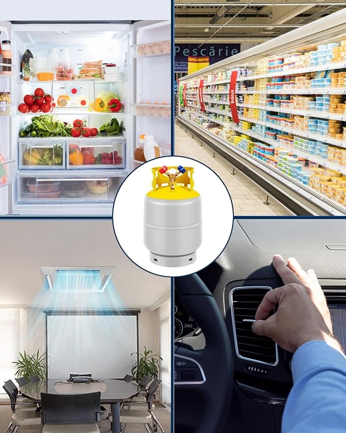 30 LB Refrigerant Recovery Tank for R12, R22, R134A, R410A Reusable Recovery Cylinder Tank 1/4 SAE Y-Valve Recovery Can Without Float Switch for Tank AC Freon Recovery Tank Cylinder Tank