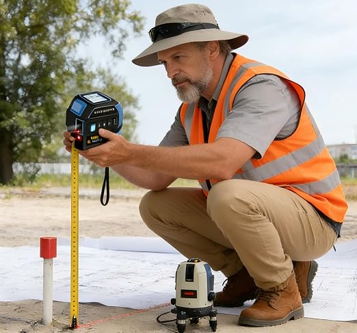 tape measure 4-in-1 laser Digital Measuring Tape & 80m/262ft Laser Distance Meter & with 16ft/5m & Crosshair markings & Dual-axis electronic level,Display On Backlit LCD Screen