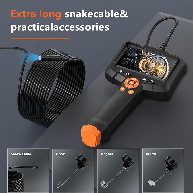 Daxiongmao Endoscope Camera with Light, 1080P HD Borescope, IP67 Waterproof Snake Camera – Ideal for Inspecting Walls, Vents, Automotive Engines, Pipes – A Great Gift Tool for Men (33ft)