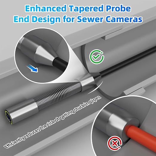 Sanyipace Sewer Camera 100FT/30M, 5" IPS HD Inspection Camera with 32GB TF Card, DVR with Speaker, 8 LED Lights, Waterproof Pipe Camera for Drain Pipe Plumbing Sewer Line Inspection