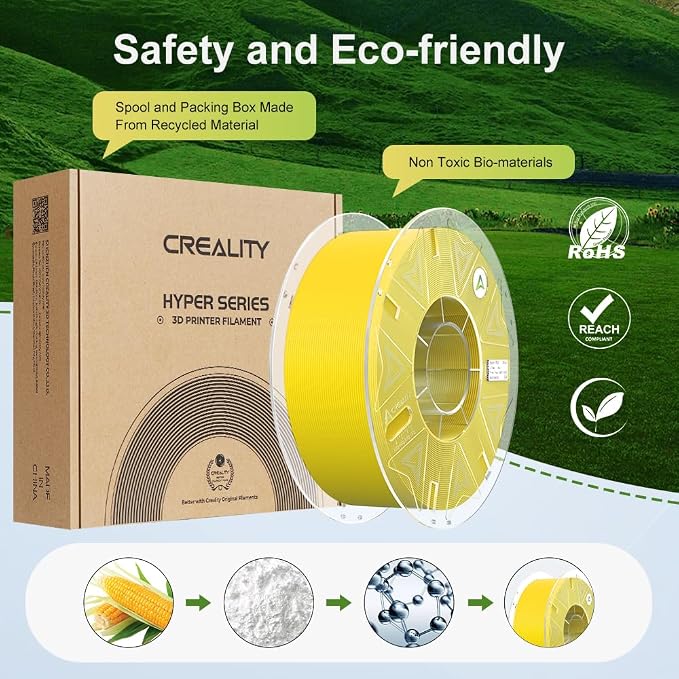 Creality Hyper PLA Filament 1.75mm, RFID 3D Printer Filament for High Speed 30-600mm/s, PLA Filament Support CFS, Fits for K2 Plus Combo and Most 3D Printers 1kg(2.2lbs)/Spool
