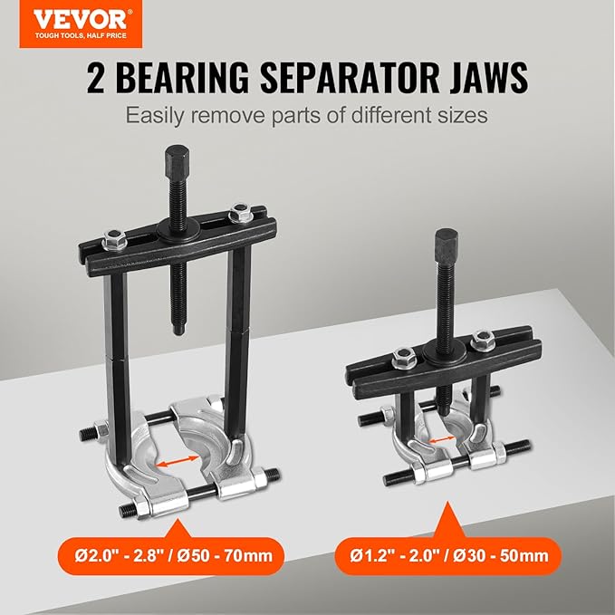 VEVOR Bearing Puller Kit 14-Piece, 5 Ton Bearing Separator, Pinion Wheel Bearing Removal Kit with 2" and 3" Jaws, Bearing Separator and Puller Set, Heavy Duty Bearing Splitter Tool Kit with Case