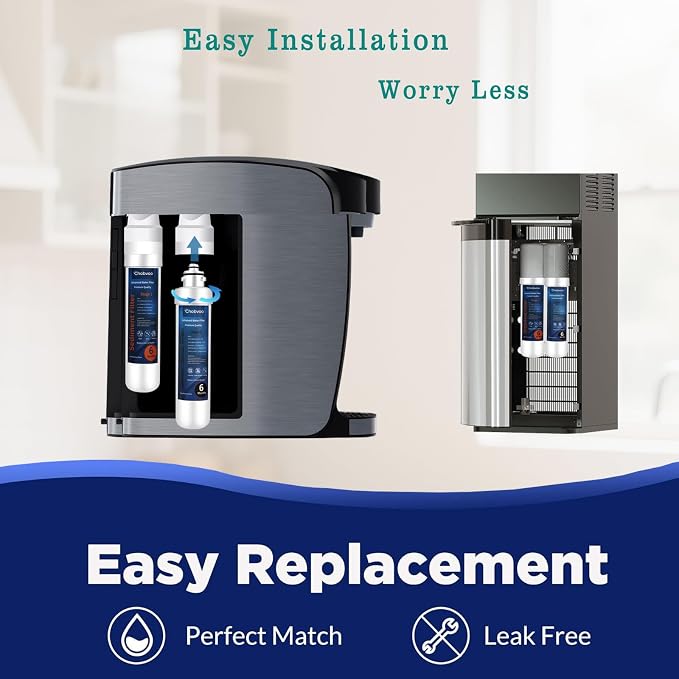 2 Stage Water Filter Replacement for Brio® NFMCTO5MS2 and NFMPP5M, Compatible with The UVF2 Series Models of Brio® Bottleless Water Cooler Dispensers, 1500 Gallons, Leak-free, 2 Counts