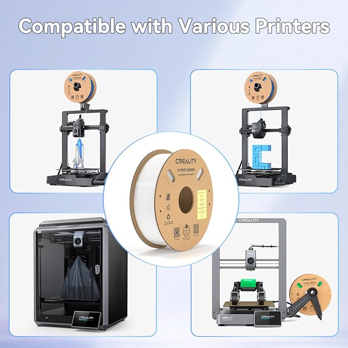 Official Creality Hyper PETG Filament 1.75mm, High Speed 600mm/s 3D Printer Filament PETG, 1kg(2.2lbs)/Spool, Dimensional Accuracy ± 0.05 mm