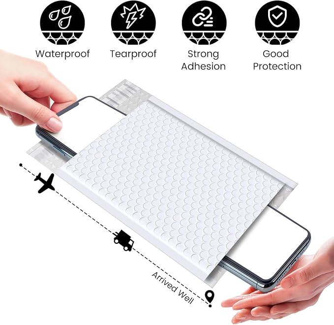 Fuxury Bubble Mailers 6x10" White Padded Envelopes 1000Pack Strong Adhesion Thick Padded Mailers for Small Business Mailing Small Items,Jewelry,Makeup