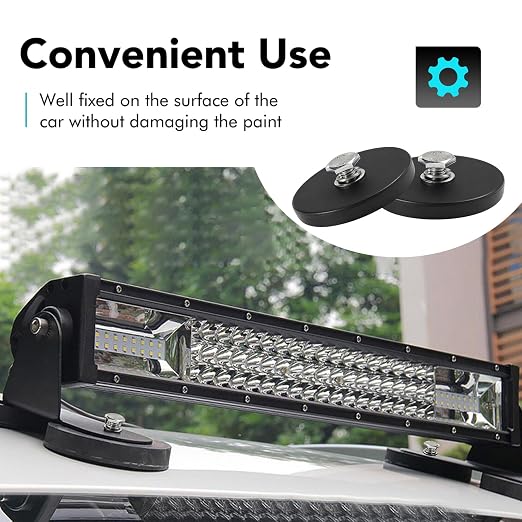DIYMAG 1/4 inch Rubber Coated Anti-Scratch Mounting Magnet for Camera, Adhesive Power 30LBS 12Packs Magnets Based with Strong Magnetic License Plate Hold for Light Bar, Mirror, Camera, PTZ