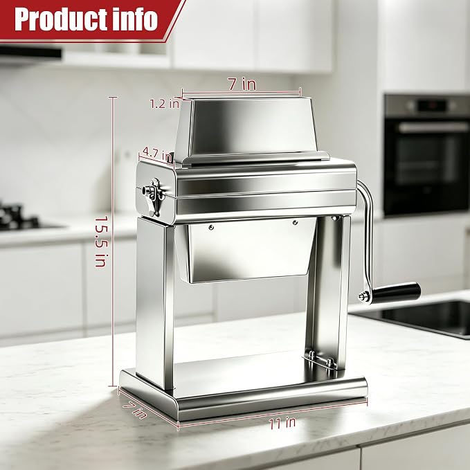 Commercial Manual Meat Tenderizer, 40-Blade Heavy Duty Stainless Steel Butcher Machine for Steak, Chicken, Pork, Lamb, Easy Clean, Large Feed Port for Restaurant, Butcher Shop & Home Use