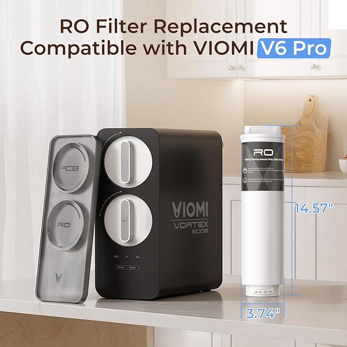 VIOMI V6 Pro RO600 Filter, Replacement for Viomi Reverse Osmosis Water Filter, 24-Month Lifespan, Compatible with Vortext 6 Pro Reverse Osmosis System Specifically