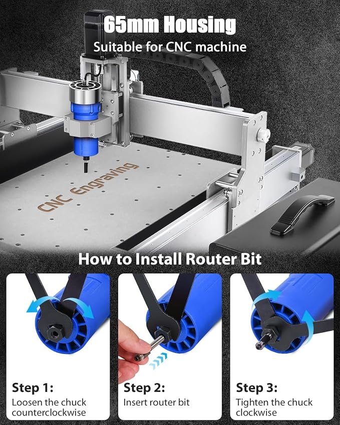 AVID POWER 630W 5.3 Amp Wood Router Tool with Fixed Base Compact Router for Woodworking, 35,000 RPM, 1/4” collet & 5 Trim Bits, Straight & Roller Guide, 2 Wrenches and Carbon Brushes - Blue
