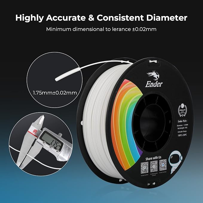 Creality PLA Plus Filament 1.75mm, Upgrade PLA+ Filament Strong Toughness No-Tangling Vacuum Packaging 3D Printing Filament Fit Most FDM 3D Printers, 1kg Spool, Accuracy +/- 0.02mm, Green