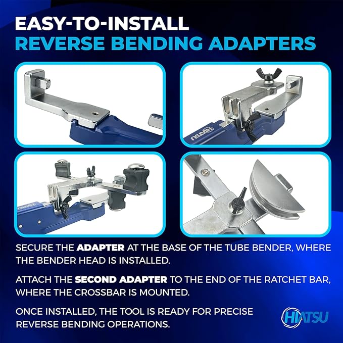 Hiatsu Reversible Tube Bender Kit for Copper & Aluminum, 3/8”–7/8”, Professional HVAC Hand Tool Set with Cutter, Deburrer and Carrying Case