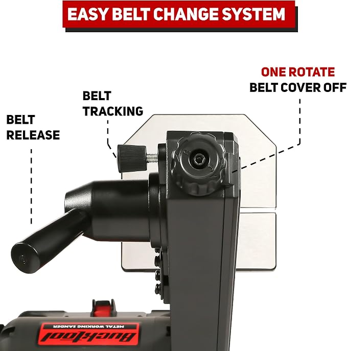 Bucktool Low Speed Bench Belt Grinder Combo, 2.1A 1x30 inch Belt & 6 inch Grinder, 1/3 HP Low Speed Bench Belt Disc Sander Combo for Knife Making, Sharpening, Woodworking, Metalworking