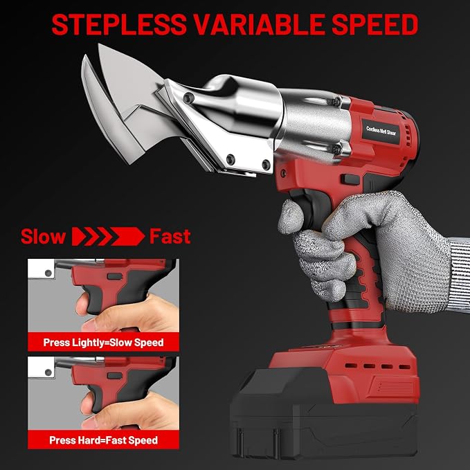 Cordless Sheet Metal Cutter Compatible with Milwaukee 18V Battery, Electric Metal Shears with 360° Rotating Head, Torque 221 Ft-Lbs, Brushless Scissors for Stainless Steel, Metal, Iron (Tool Only)